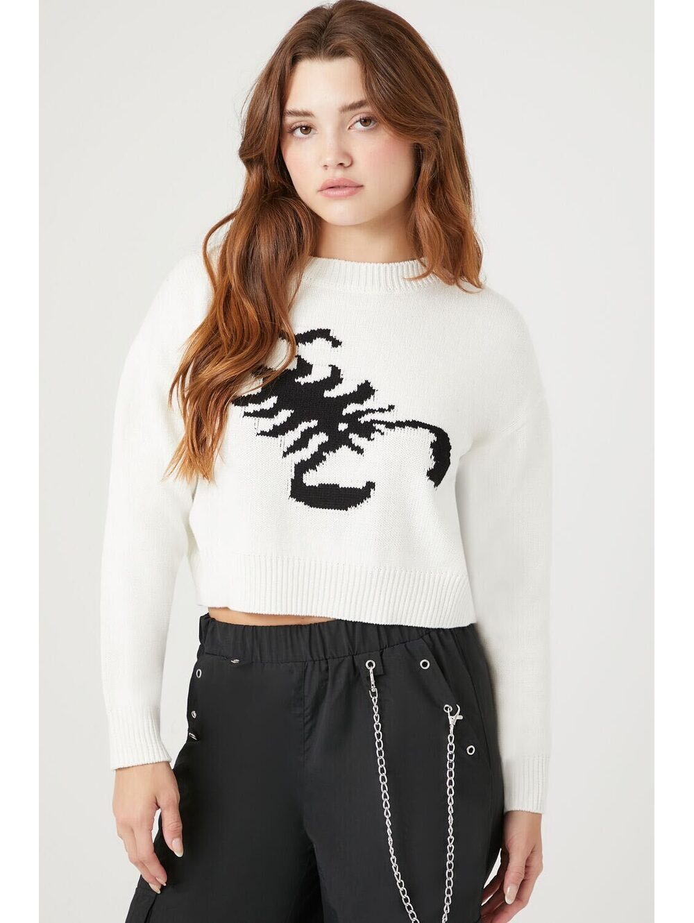 Cropped Sweater with Scorpion Size Small